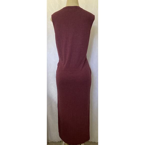 Iro Jeans Loyce Maxi Dress Twist Front Burgundy Red Sleeveless Crew Neck… - Picture 3 of 6